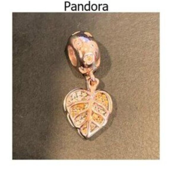 Sparkling Leaves Dangle Pandora Charm - Picture 4 of 5